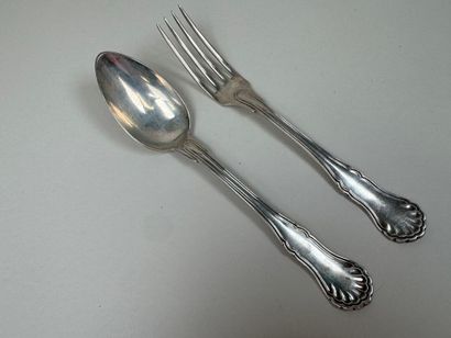 Silver cutlery 950/1000, Minerve hallmark,...