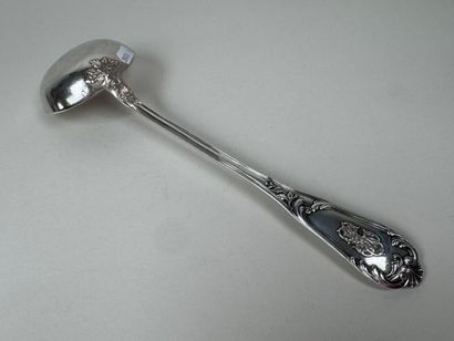 950/1000 silver ladle, foliate pattern, the...
