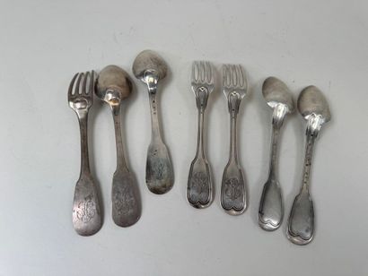 Lot in 950/1000 silver, Minerve hallmark,...