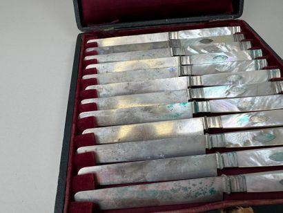 +
Set of 12 entremet knives, mother-of-pearl...