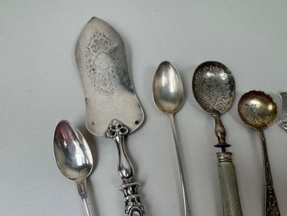 Set of mismatched silver and silver-plated...