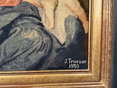 École, XXe.
La Sainte Famille.
Tapisserie...
