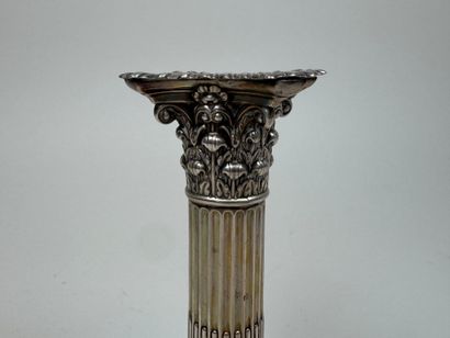 Embossed foreign silver candlestick with...
