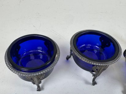 Set in finely chased silver decorated with...