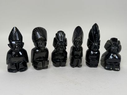 MEXIQUE, XXe. 
Collection de 6 statuettes...