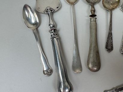 Set of mismatched silver and silver-plated...