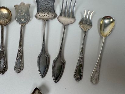 Set of mismatched silver and silver-plated...