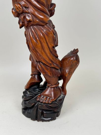 ASIE, XXe.
Personnage et animal stylisé.
Grand...