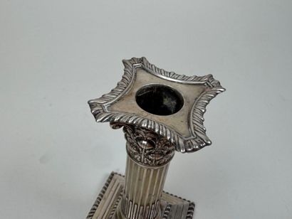 Embossed foreign silver candlestick with...