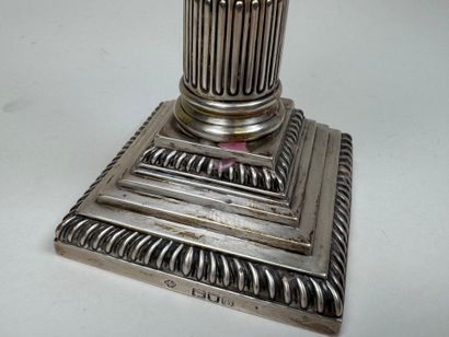 Embossed foreign silver candlestick with...