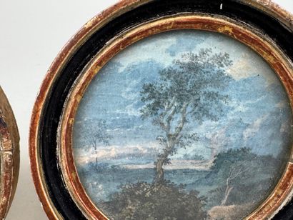 École, fin XIXe.
Paysages.
Deux miniatures...