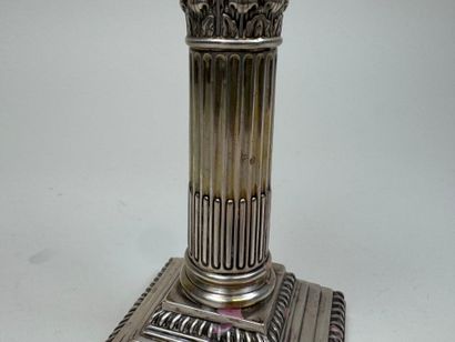 Embossed foreign silver candlestick with...