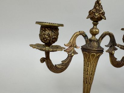 Paire de candélabres en bronze doré et ciselé...