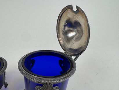 Set in finely chased silver decorated with...