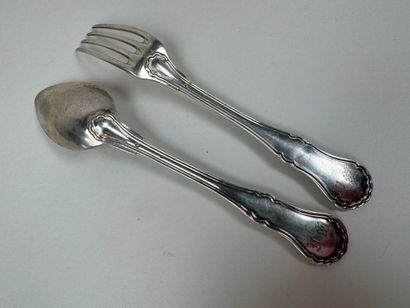 Silver cutlery 950/1000, Minerve hallmark,...