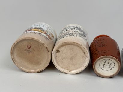 Collection de 6 pots publicitaires à moutarde...