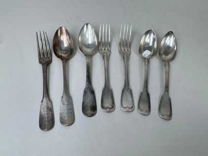 Lot in 950/1000 silver, Minerve hallmark,...