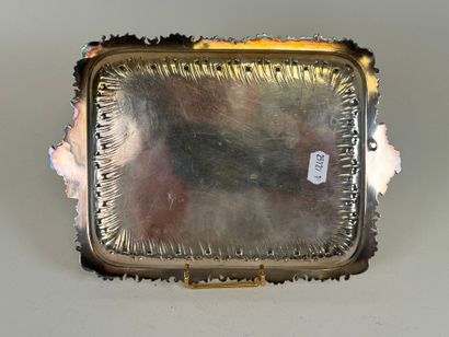Petit plateau de service en métal argenté...