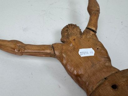 École, XXe.
Christ.
Sujet en buis sculpté.
H....