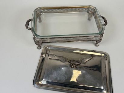 Large rectangular silver-plated openwork...
