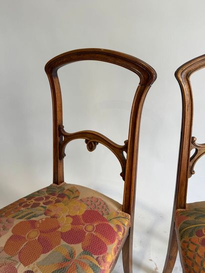 Pair of Art Nouveau-era bedroom chairs made...