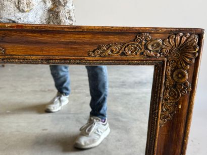 Rectangular mirror made of wood and stucco,...