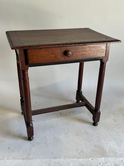 Small writing desk in rustic walnut, with...