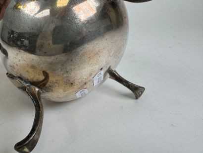 Silver-plated metal chocolate pot, blackened...