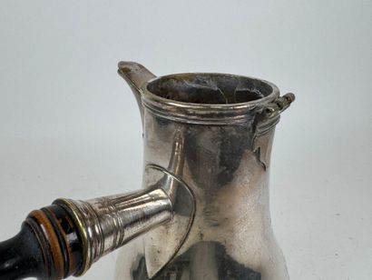 Silver-plated metal chocolate pot, blackened...
