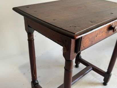 Small writing desk in rustic walnut, with...