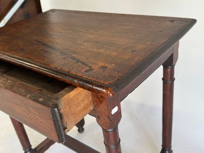Small writing desk in rustic walnut, with...