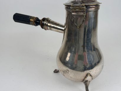 Silver-plated metal chocolate pot, blackened...