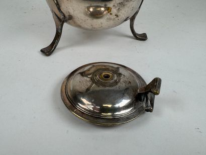 Silver-plated metal chocolate pot, blackened...