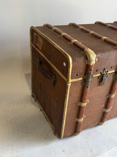 80
H.B.
Travel trunk made of coated canvas,...