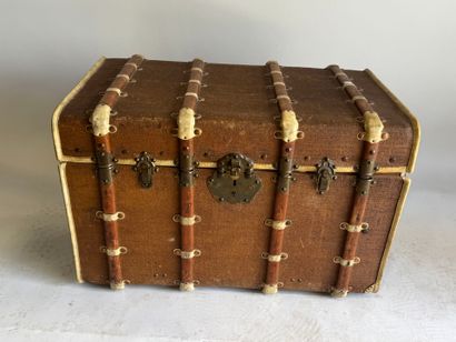 80
H.B.
Travel trunk made of coated canvas,...