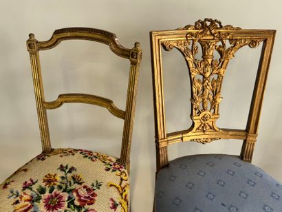 Set of four chairs in gilded, re-gilded,...