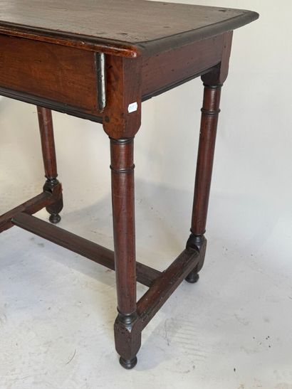 Small writing desk in rustic walnut, with...