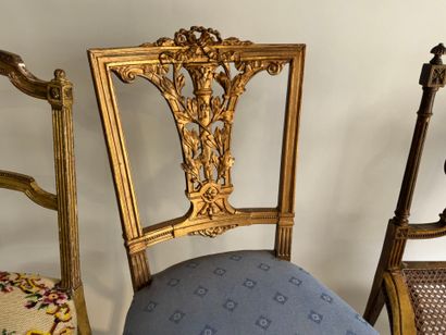 Set of four chairs in gilded, re-gilded,...