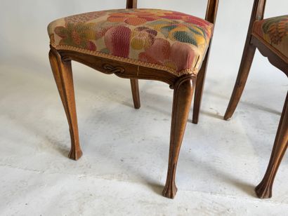 Pair of Art Nouveau-era bedroom chairs made...