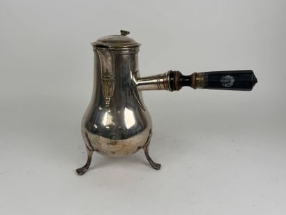Silver-plated metal chocolate pot, blackened...