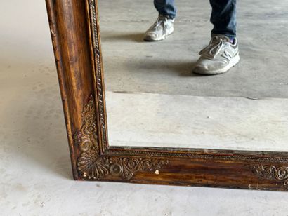 Rectangular mirror made of wood and stucco,...