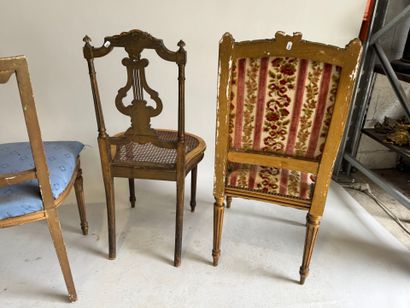 Set of four chairs in gilded, re-gilded,...