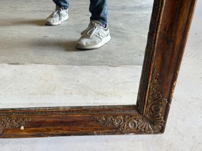 Rectangular mirror made of wood and stucco,...