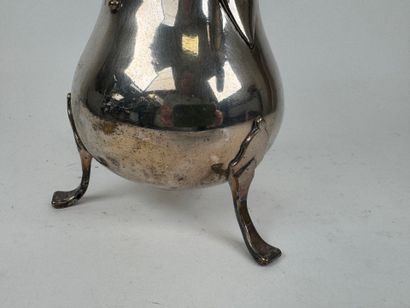 Silver-plated metal chocolate pot, blackened...