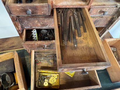 Small wooden craft cabinet opening with 27...