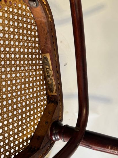 THONET.
Stained wooden bistro chairs with...
