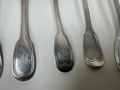 Série de 6 petites cuillères en argent 950/1000,...