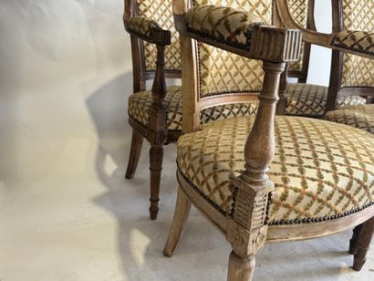 A set of six cabriolet armchairs in molded...