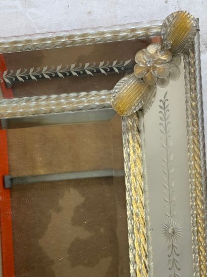 Rectangular mirror with Venetian-style glazing...