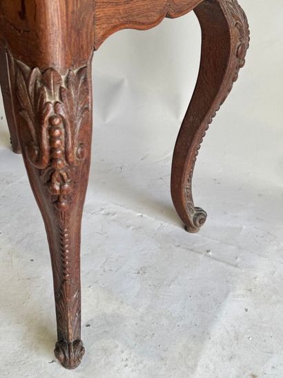 Stepped oak desk with four drawers and a...